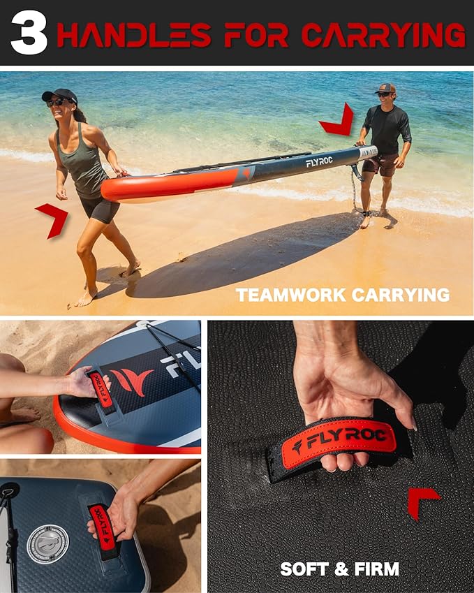 11'6x35'' Extra Wide Inflatable Paddle Board, 450lb Capacity Stand Up Paddle Board for Adults (x3), Stable Inflatable SUP, All Skill Levels, 3 Handles, 100L Backpack, 3PCS Paddle, 5L Dry Bag