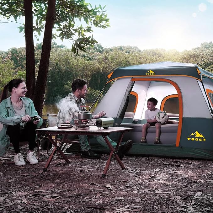 3/4 Person/6 Person Camping Tent Fast Cabin Tent with Instant Setup Tent, Weatherproof Tent Easy Quick Set Up & Pop Up in 60 Seconds with Rainfly Backpack for Family Camping,Upgraded Ventilation