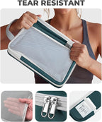 Percover Compression Packing Cubes 10-Piece Set, Packing Cubes Compression for Travel with Toiletry Bag, Laundry & Shoe Bag, All-in-One Travel Organizer for Carry On & Checked Luggage, Peacock Green