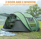 Pop Up Camping Tent 2/4 Person, Instant Family Tents, Easy Setup Automatic Tent for Camping Hiking & Traveling
