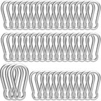 50PCS 2.36" Small Carabiner Clip, Spring Snap Hook, Heavy Duty Galvanized Steel Keychain Carabiner, Locking Climbing Caribiners Clips for Gym, Plant Hanging, Outdoor Camping, Hiking, 260 lbs Capacity
