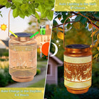 2 Pack Dragonfly Solar Lanterns Outdoor Waterproof Solar Garden Decor, Birthday Gifts for Women Mom Grandma, Metal Hanging Lights with Shepherd Hook for Outside Yard Patio Pathway Backyard Porch
