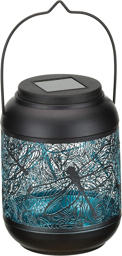 Regal Art & Gift Solar Lantern Outdoor, Waterproof Garden Décor, Ideal Gift for Women, Mom, Grandma – Hanging Metal Solar Lights for Yard, Patio, Backyard, Porch, Multi, Dragonfly, Small