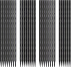 16 Inch Rebar Stakes 30 Pack Heavy Duty Ground Anchors with Chisel Point End Long Straight Steel Tent Stakes 3/8" Thickness Metal Spikes Black Coated for Concrete Timber Camping Garden Plant