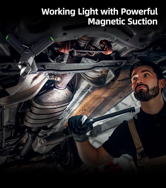 Telescopic Camping Light, Portable Collapsible Magnetic Camp Lantern Rechargeable,10500mAh Telescoping IP67 Waterproof Flashlights, Outdoor Gear for Emergency, Camping, Hiking (Gray)