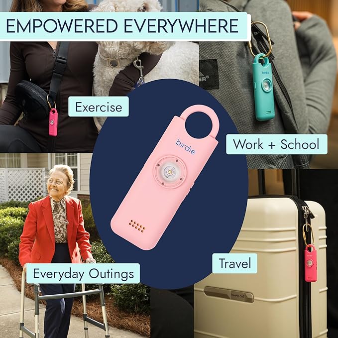 She’s Birdie 3.0 New Version – The Original Personal Safety Alarm for Women by Women–Loud Siren, Flash Light and Rechargeable Battery in a Variety of Colors (Cheetah)
