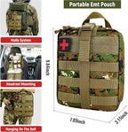 Survival First Aid Kit, MOLLE Medical Pouch Tactical First Aid Kit for Home, Car, Hiking, Travel, Camping, JungleGreen