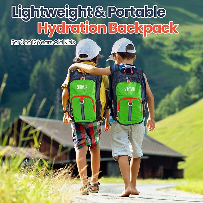 Kids Hydration Backpack with 1.5L Water Bladder Hiking Backpack Lightweight for Boys or Girls Children Biking Climbing Running Cycling