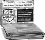 Swiss Safe 4 Pack Mylar Emergency Blankets for Survival - Compact & Insulated for Cold Weather - Designed for NASA, Outdoor, Running, Camping, Survival, First Aid Car Kit - Winter Camo, 4 Pack