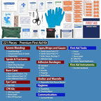 Premium First Aid Kit with Labelled Compartments, Emergency Survival Kit for Car, Home, Hiking and Travel – Compact Medical Kit for Roadside Emergencies, Outdoor Adventures, and Everyday Safety