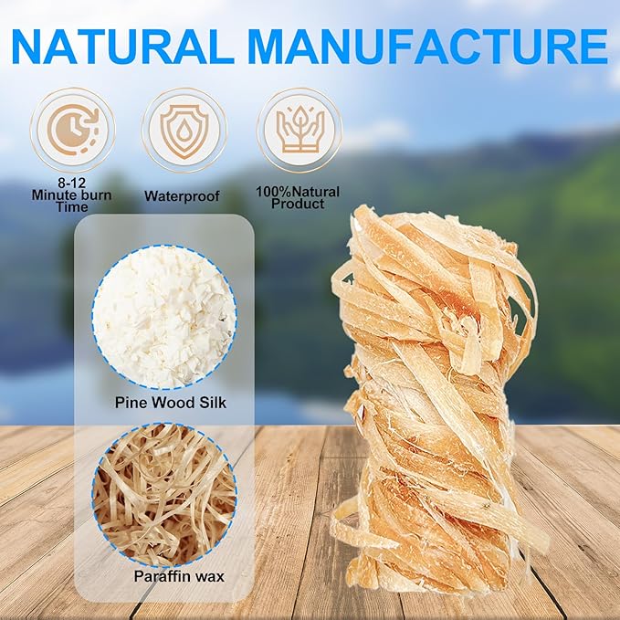 72 Pieces Fire Starter for Fireplace, Waterproof - Natural Fire Starters, for BBQ, Pizza Oven, Fire-Pit, Campfire, Camping Charcoal Starter, Quick Light Wood Firestarter for Wood Stove