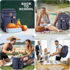 Insulated Cooler Backpack,33/45 Cans Multifunctional Double Deck Leakproof Cooler Bag with Sternum Strap,Large Capacity Lightweight Travel Camping Beach Backpack