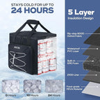 RealCool Soft Cooler Bag 35/45Can, Collapsible Cooler Insulated Leak Proof, Large Lunch Box for Men Women, Soft-Sided Cooler for Picnic, Grocery, Beach, Camping, Travel