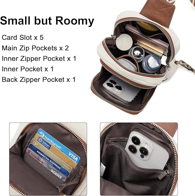 CLUCI Crossbody Bags for Women Men,Leather Sling Bag Cross Body Backpack for Woman Gifts for Women Birthday Unique