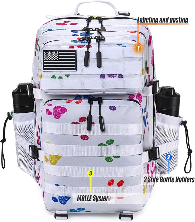 Military Tactical Backpack 45L Large Tactical Backpack for Men, Hiking Rucksack With Bottle Holder