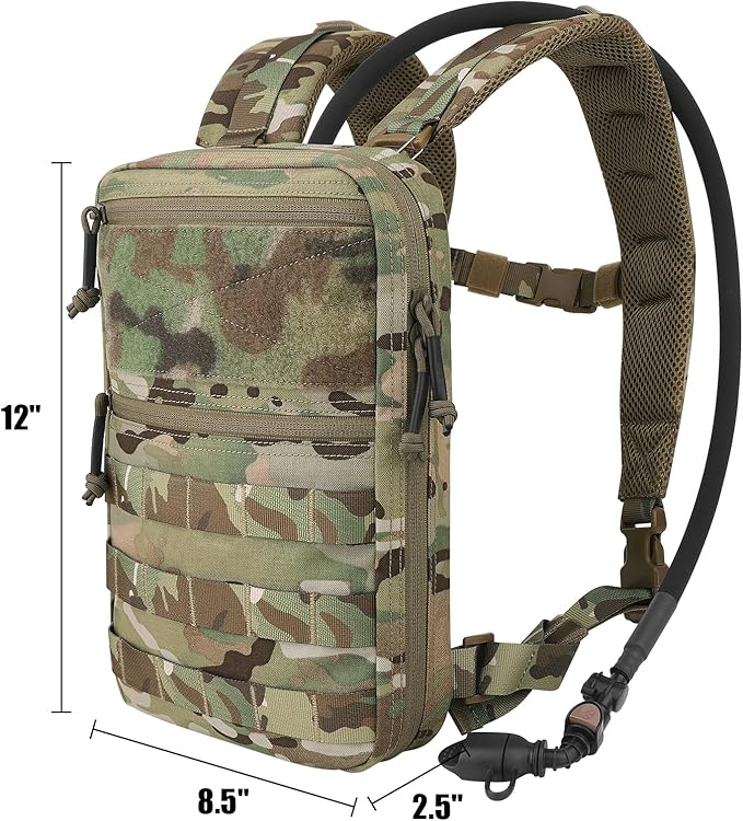 PETAC GEAR Tactical Molle Hydration Pack for 1.5L - Lightweight Water Reservoir Bag for Molle Vest Backpack, for Hiking, Hunting