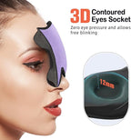 LitBear Sleep Mask for Side Sleeper Women Men, Eye Mask for Sleeping Light Blocking, 3D Contoured Cup Sleeping Mask, Soft Breathable Sleep Eye Mask with Adjustable Strap for Flight, Light Purple