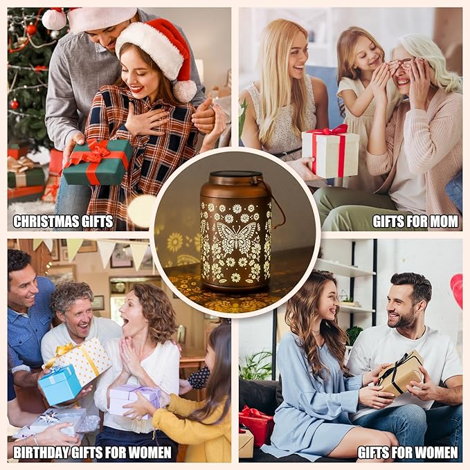 Gifts for Women Men Mom, Butterfly Solar Lights Outdoor Waterproof, Mothers Day Gifts Decoration Outside for Outdoor, Yard, Lawn, Balcony Garden Decor Butterflies Solar Lantern