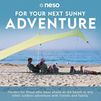 Neso Gigante - Portable Beach Tent - Ideal to Enjoy with Family and Friends - UPF 50+, Water-Resistant, and Lightweight - Lemon, 11' x 11'