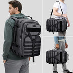 WITZMAN Carry On Travel Backpack for Men Large Convertible 45L Fit 17 Inch Laptop Backpack 3 in 1 Bag for Airline Approved(B688 Silvery Grey)