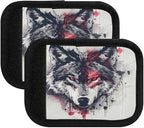 Qilmy Red Eyed Wolf Luggage Handle Wrap 4Pack Luggage Identifiers Tag Comfort Handle Grips Cover for Stroller Suitcase Bag Airplane Travel Accessories1533