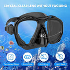 Snorkeling Gear for Adults Men Women, 3 in 1 Snorkel Set with Panoramic View Diving Mask Anti-Fog Anti-Leak, Snorkel Mask Dry Top Snorkel Fins for Swimming, Snorkeling and Travel Diving