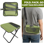 Portable Stool, Small Folding Stool for Adults, Ultralight Camping Stools for Hiking and Fishing (Green)