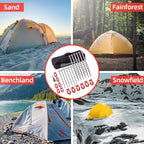 12 Pcs Aluminum Ground Anchors, Non-Rust Cast Tent Stakes Heavy Duty Metal Tent Stakes Pegs Ideal for Tents, Canopies, Sheds, Car Ports, Swing Sets Outdoors