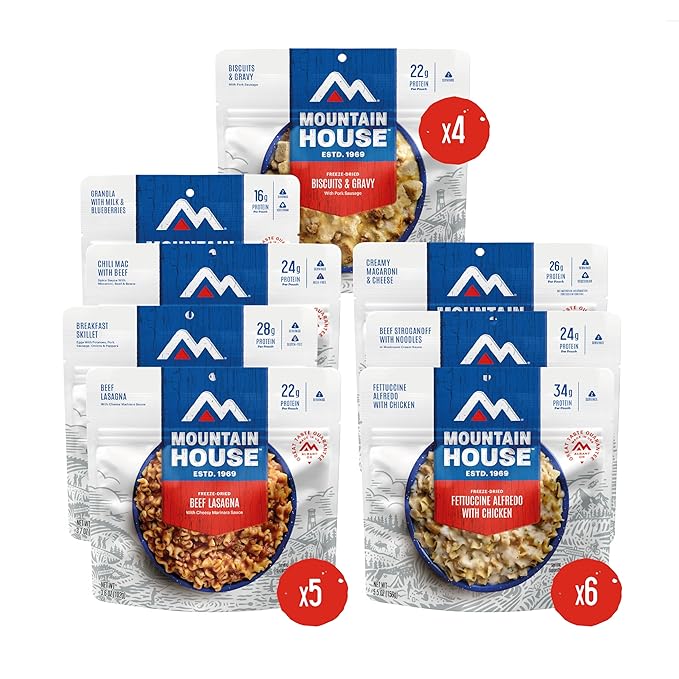 Mountain House 14Day Emergency Food Supply, FreezeDried Survival Meal Kit for Disaster Preparedness & LongTerm Storage, 84 Servings, 30Year Shelf Life, Just Add Water