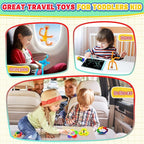 12PC Sensory Travel Toys Pack for Toddler 3 4 5 Year Old Quiet Airplane Travel Activities Essential with Icd Writing Tablet Suction Cup Color Sorting Toy for Kid ADHD Autistic Fidget Gift