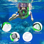 GreenLF Kids Snorkel Set, Anti-Fog Snorkeling Mask with Nose Covers for Youth Junior Child, Boys & Girls Age 5-12, Semi-Dry Diving Scuba Swimming Goggles Gear Packages