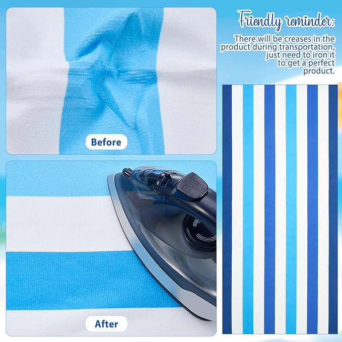 Redbaker 16 Packs 59 x 28 inches Oversized Vertical Stripe Beach Towel Bulk Extra Large Pool Towels Set Microfiber Quick Dry Swim Towel Blanket for Women Men Adult Bath Travel(Gradient Color)