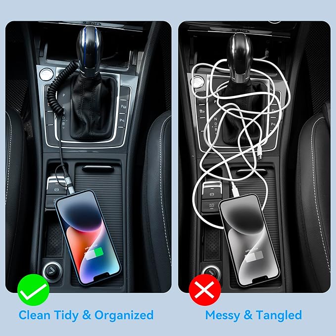Coiled Lightning Cable [2Pack 4FT] 4 in 1 Multi Charging Cable 60W Fast Charging Retractable Charger Cord for iPhone 17 16 15/14/13/12/11 Pro Max/XS MAX/XR/XS/X/8/7/6 Plus/iPad/AirPods/MacBook/CarPlay