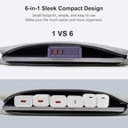USB C Fast Charger, 100W GaN 6 Port Type C Charging Station Hub Block Cube, USB C Wall Charger Power Strip Adapter Plug for iPad iPhone 16 15 14 13 12 Pro Max Pixel Note Galaxy, 5ft Cord
