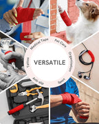 FriCARE Self Adhesive Bandage Wrap, Medical Tape in First Aid Kit, Cohesive Bandages for Wounds Sport Vet, FSA/HSA Eligible, 2 Inches X 5 Yards 6 Rolls, Red