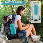 Inflating Sleeping Pad Mattress for Camping: Inflatable Camping Bed with Built-in Foot Pump for Tent - 4" Extra Thick Mat Air Cot for Floor - Blue