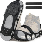 Ice Cleats for Shoes and Boots Men Women Snow Traction Cleats Crampons Anti Slip Shoe Grippers Spikes for Snow Ice Winter Walking Non-Slip 24 Studs Overshoe Slip-on Stretch Footwear