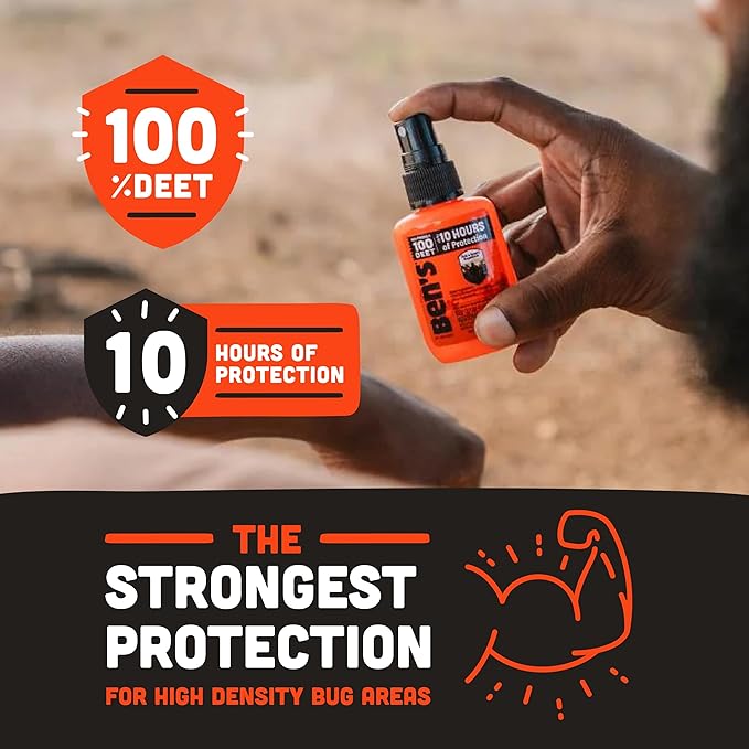 Ben's 100 Tick & Insect Repellent - Alcohol-Free DEET Insect Repellent Pump Spray - Offers 10 Hours of Protection for Adults & Children - 1.25 fl oz (Pack of 4)