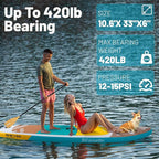 Paddle Board, Inflatable Stand Up Paddle Board，10.6'×33"×6" Ultra-Light SUP Board with Hand Pump, Leash, Repair Kit, Waterproof Phone Case and Backpack