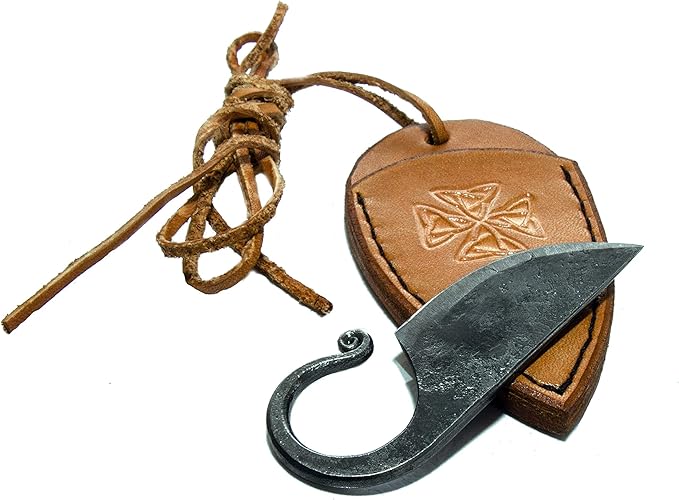 Toferner Celtic Pocket Knife, Hand Forged Fixed Blade Knives, Hardened Blade, Vintage Knife, Art Collection