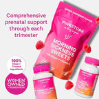 Pink Stork Morning Sickness Sweets, Organic Raspberry Ginger Candy with Vitamin B6, Support for Motion Sickness, Prenatal Heartburn - Pregnancy Must Haves - 30 Wrapped Drops