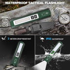 Rechargeable Flashlights High Lumens - Super Bright Small Pocket Magnetic Flashlight, 8 Modes LED Tactical Flash Light, Dual Button Powerful Flashlight for Camping (2, Hunter Green)