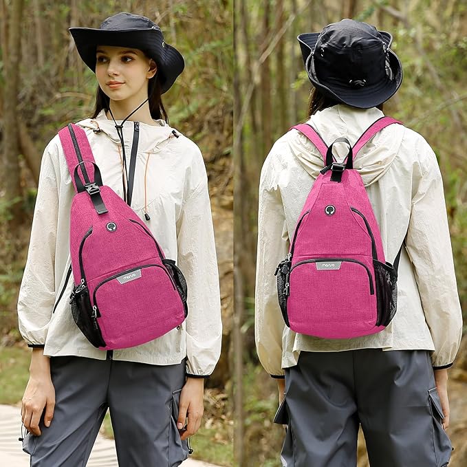 MOSISO Sling Backpack Travel Hiking Daypack, Crossbody Convertible Sling Bag with Front Pocket One Shoulder Chest Bag