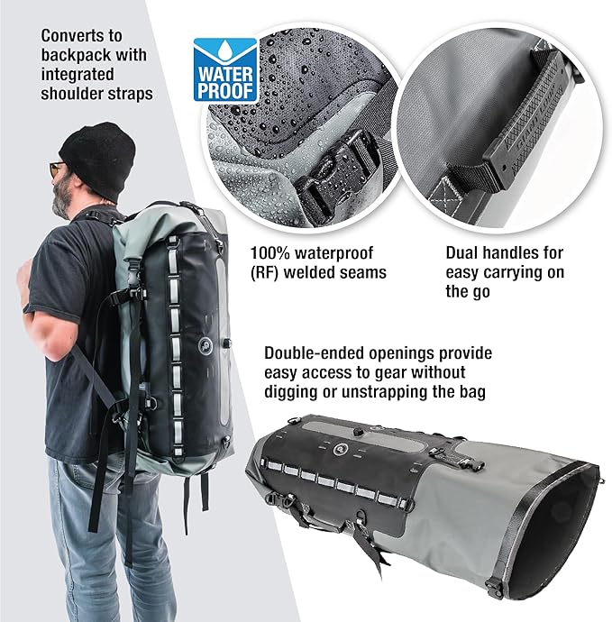 Giant Loop Tillamook Dry Bag, Waterproof Motorbike Luggage, Ideal for Fly and Ride Trips, 48-Liters Storage, Fits Any Large Motorcycle, UTVs, ATVs & Overlander