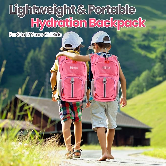 Kids Hydration Backpack with 1.5L Water Bladder Hiking Backpack Lightweight for Boys or Girls Children Biking Climbing Running Cycling