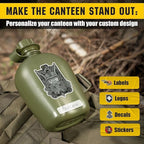 M-Tac Canteen Water Bottle - 1 Quart Water Canteen (34 Oz/1L) - Tactical Water Bottle for Military Hiking Camping Survival (Bottle & Cover Olive)