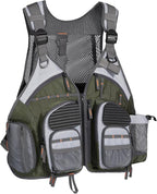 BASSDASH Strap Fishing Vest Adjustable for Men and Women, for Fly Bass Fishing and Outdoor Activities