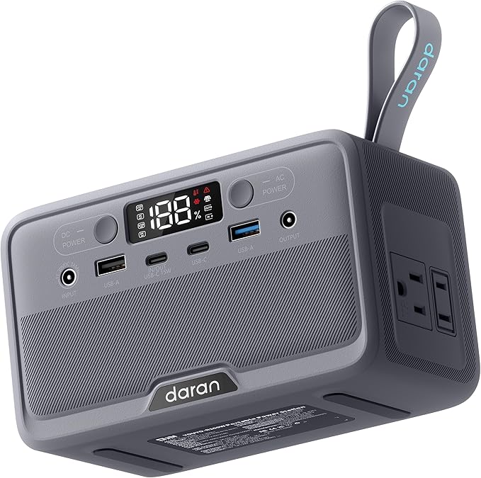 Portable Power Station 28000mAh LiFePO4 Battery, 100W Solar Power Bank, Small Generator with AC Outlet 200W Surge, 4-Port USB & PD, Fast Charging for Laptop, Camping, Emergency, Travel, (TSA Approved)