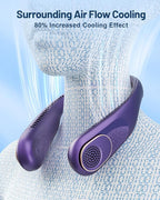 SWEETFULL Portable Neck Fan 360° Cooling Bladeless Personal Fan | No Hair Twisting - 4000mAh USB Rechargeable Wearable Fan for Travel, Birthday Gifts for Men, Women, Mom, and Dad