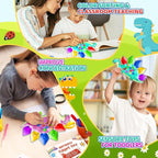 UIIOPJIOM 2PC Dinosaur Color Sorting Sensory Toys for Toddler, Montessori Toys Fine Motor Skill Game Learning Activities Quiet Calm Down Fidgets for Classroom Boys Girls Easter Basket Stuffers Gifts